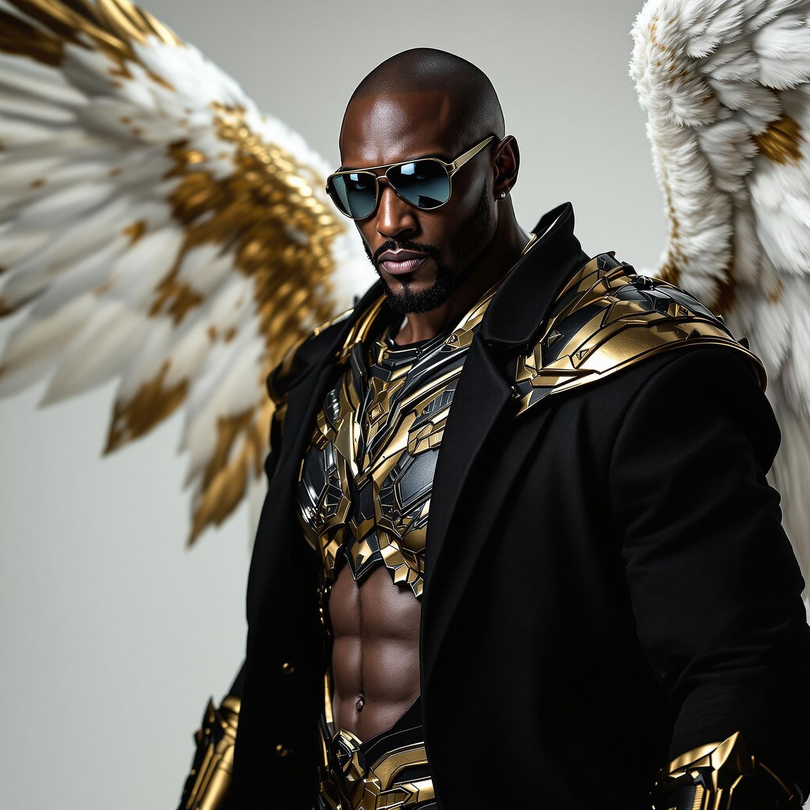 Handsome Angel Warrior in Stealth Armor