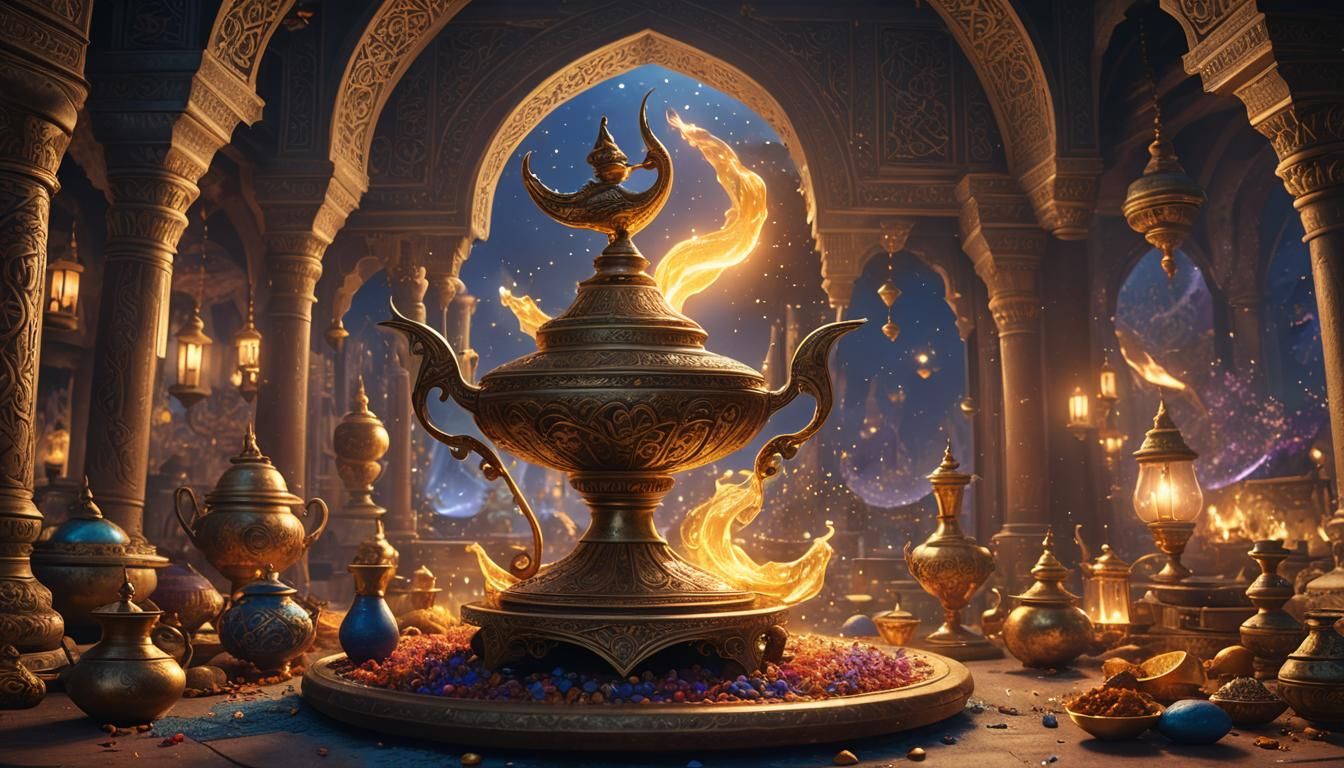 Disney Aladdin's Magical Lamp in Detailed Matte Painting