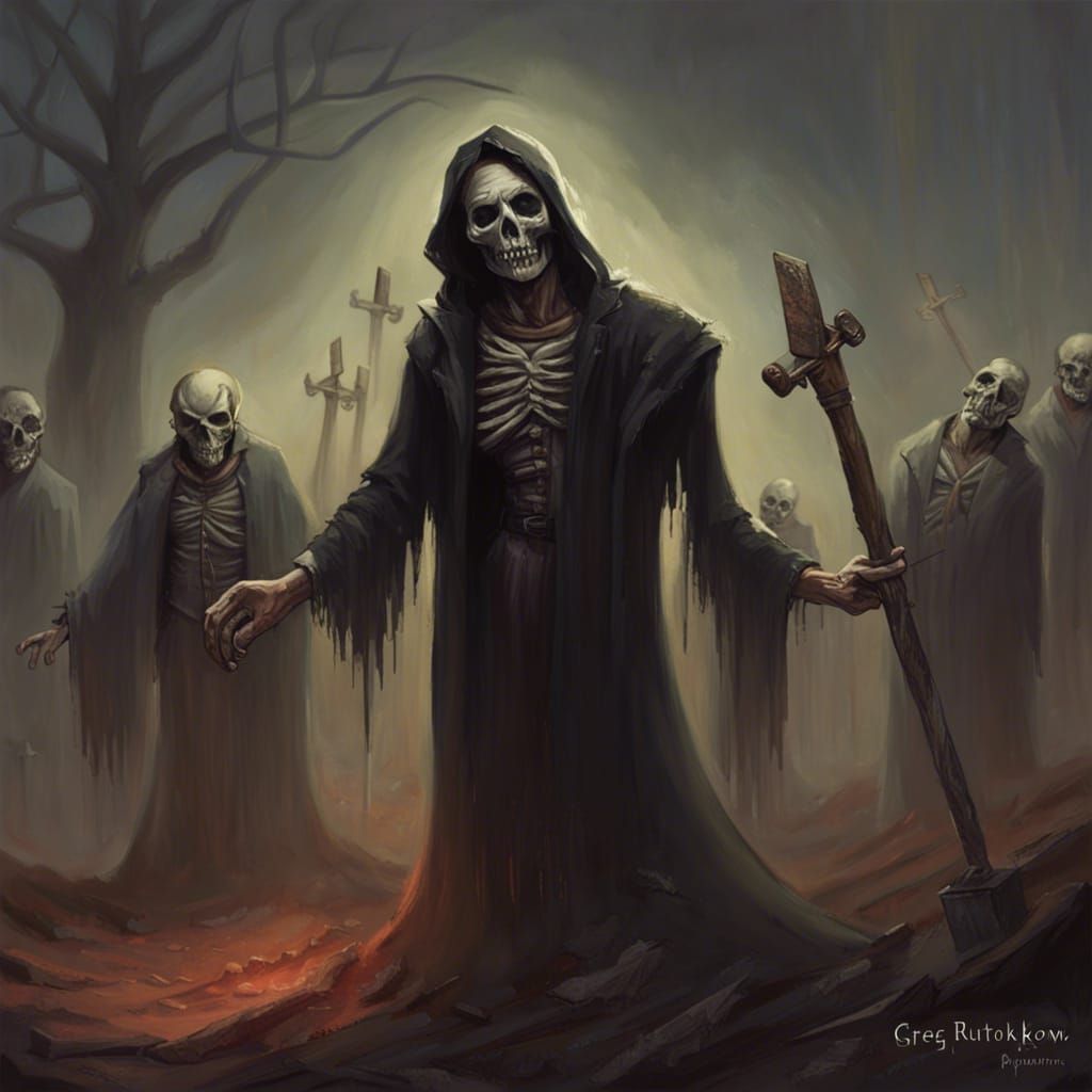 Sinister Graveyard in Baroque Style