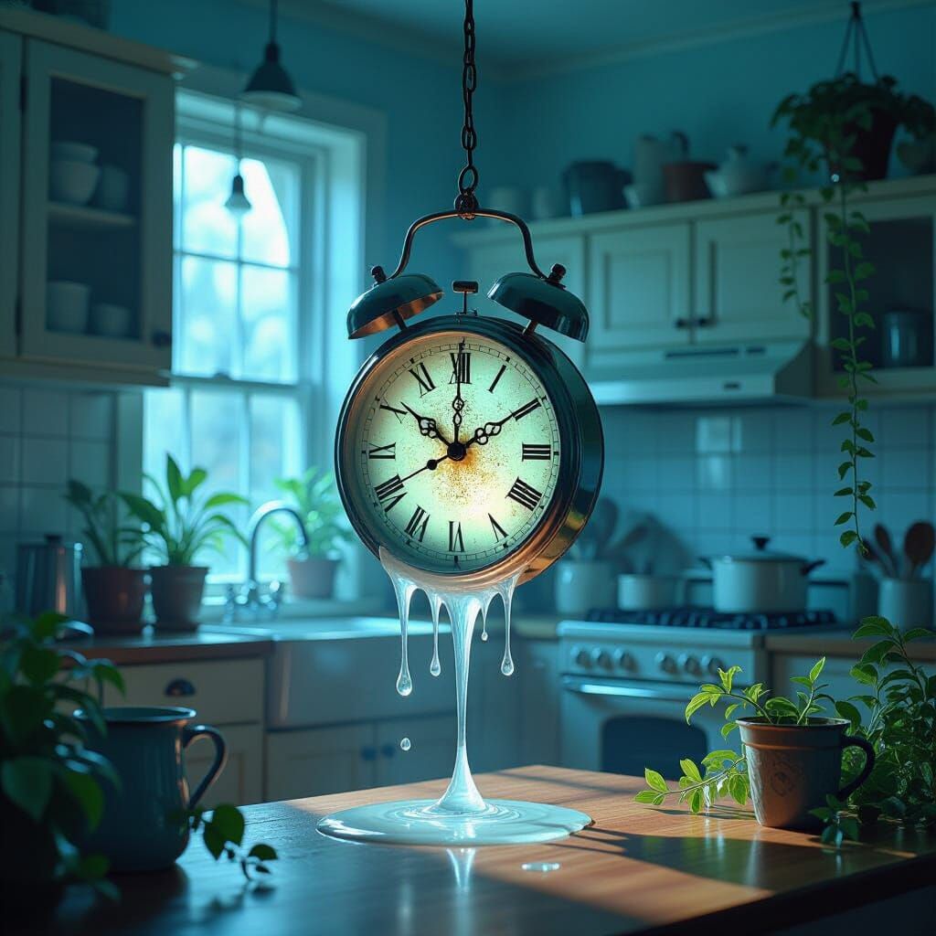 Melting Clock in Kitchen Inspired by Dali
