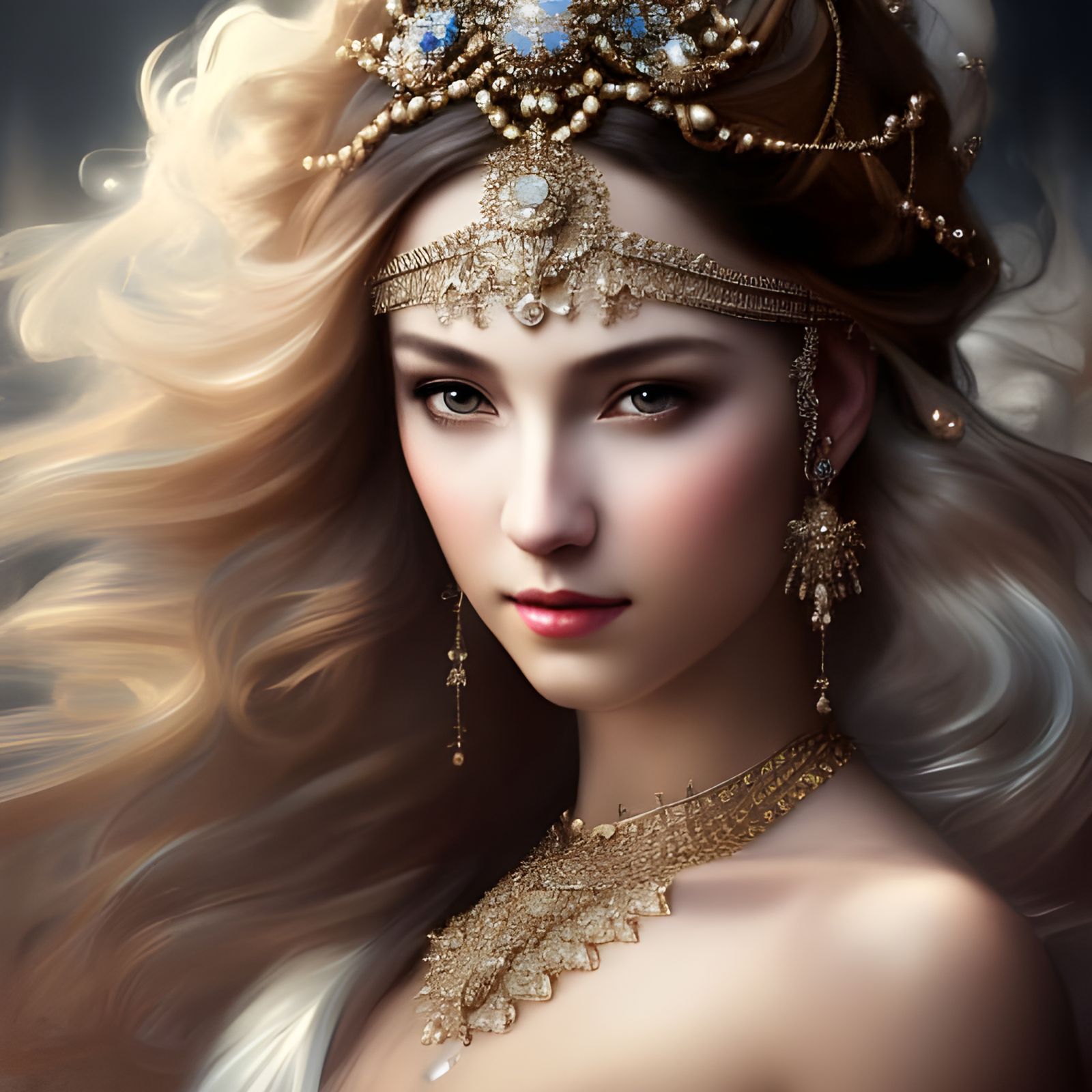 Lady with Jewelry: Hyperdetailed Portrait in Artgerm Style