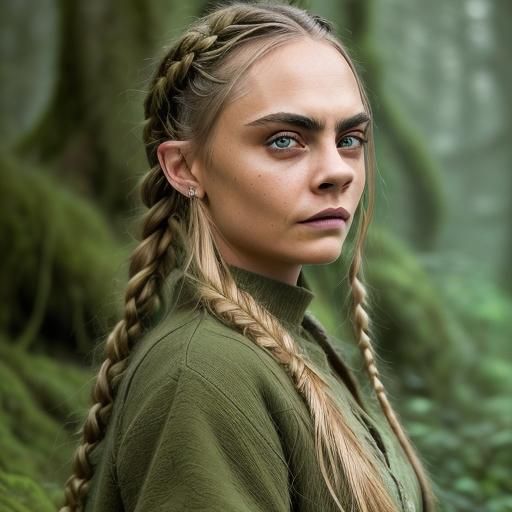 Hyperrealistic Portrait of a Woman in Enchanted Woods