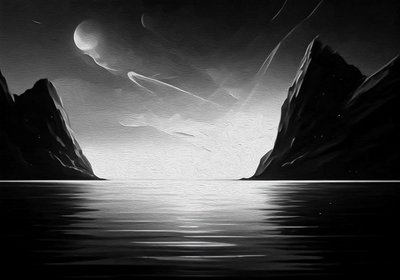 Abstract Night and Day Oil Painting with Bold Textures