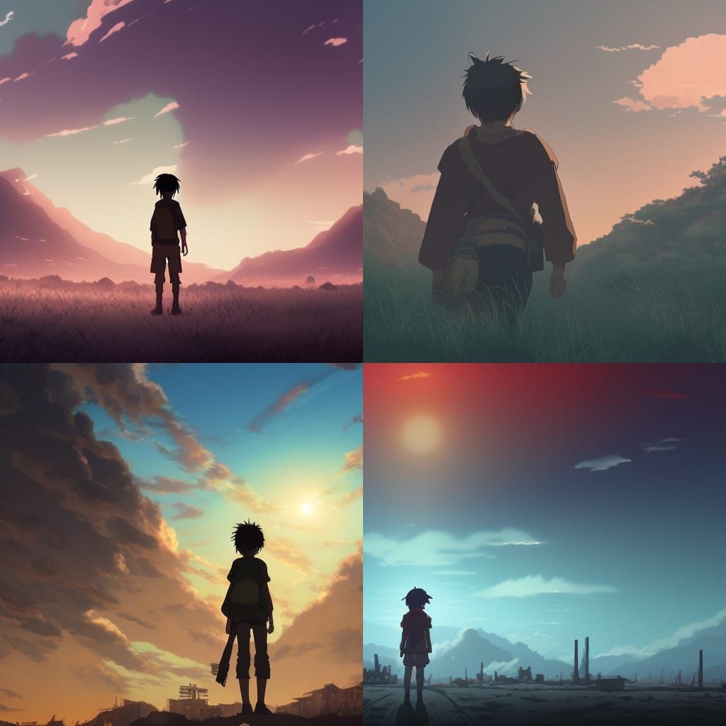 Apocalyptic Hero in Anime Style