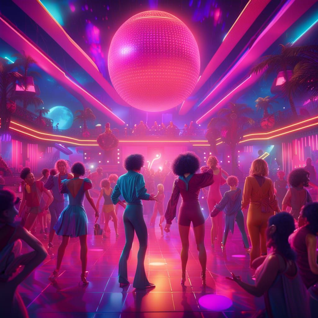 1980s Disco Dance Party: Fantasy Concept Art