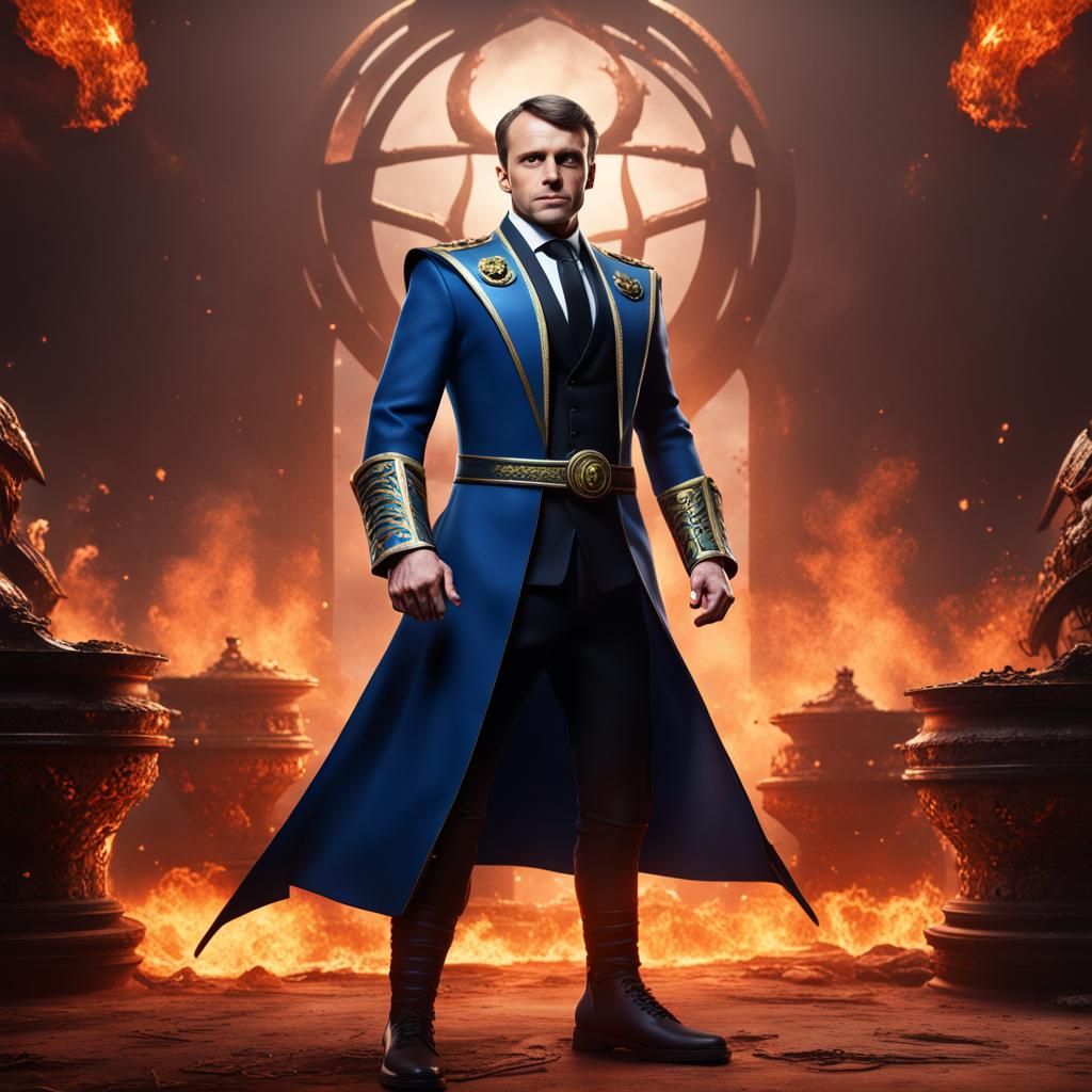Emmanuel Macron as a mortal kombat character