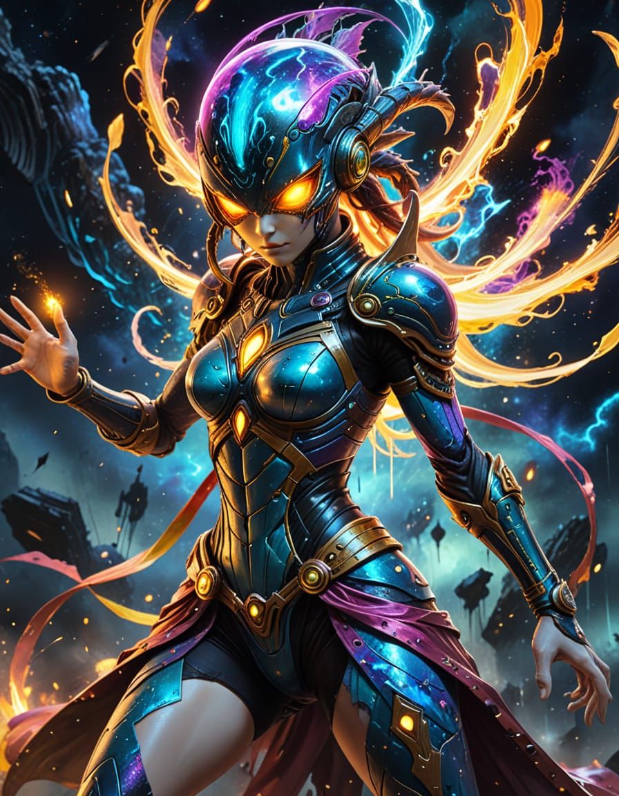 Anime Battle: Elemental Clash in Dynamic Action