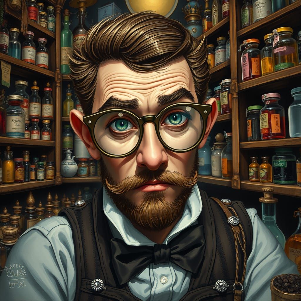 Steampunk Apothecary in Art Nouveau Style
