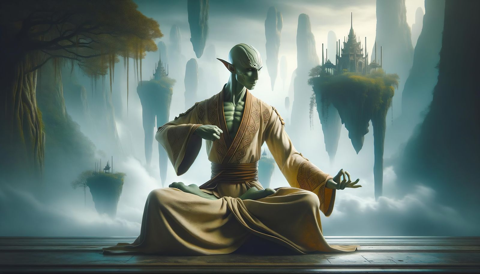 Githzerai Monk in Dark Fantasy Setting