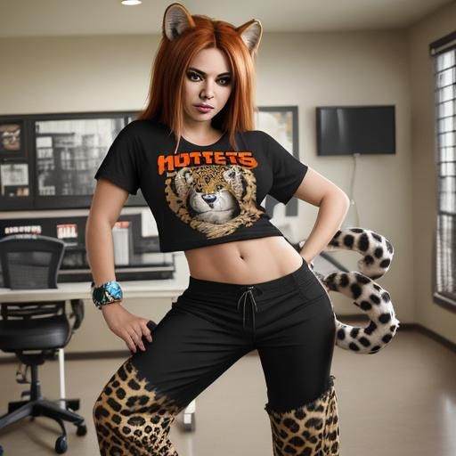 Jaguar Furry in Hooters Shirt and Pants