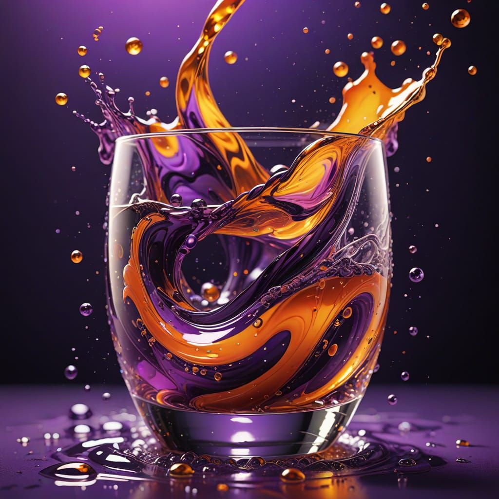 Vibrant Liquid Art in Hyperrealistic Style