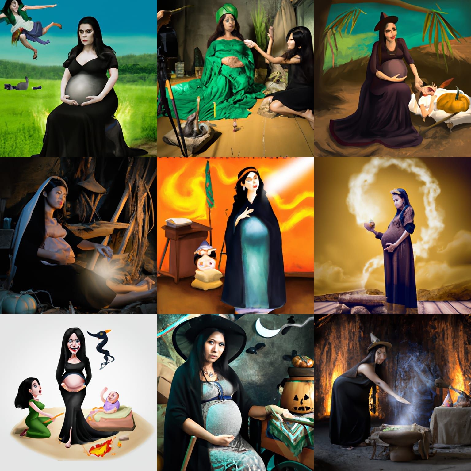 Realistic Thai Movie Scene: Pregnant Witch Giving Birth