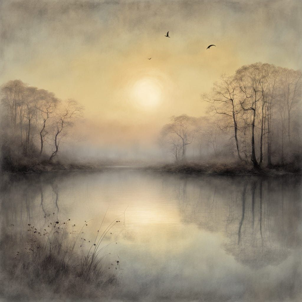 Dreamy, Ethereal Landscape in Soft, Warm Light