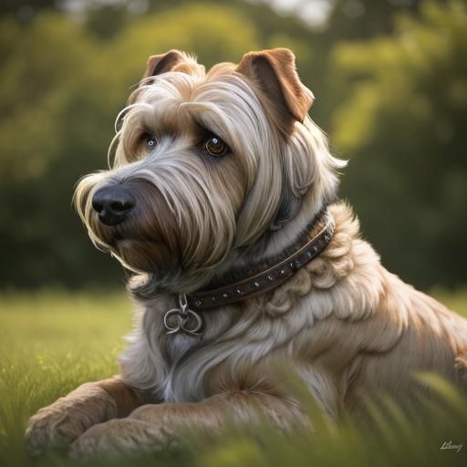 Wheaten Terrier Portrait in Meadow, Soft Focus Photography