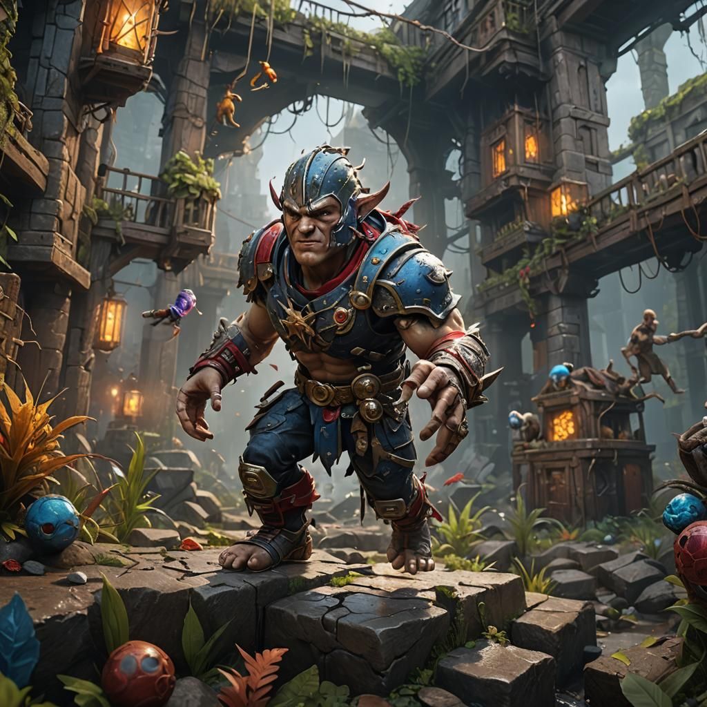 Baby Gronk: Detailed Matte Painting in Deep Color