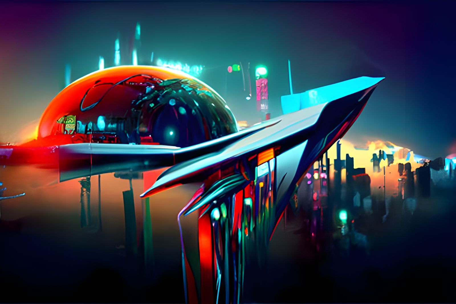 Skyscrapers in Space: Retro Synthwave Art Deco