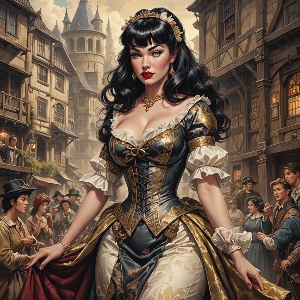 Bettie Page as Kate in Anime Art Style