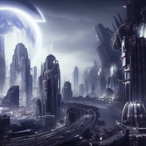 Apocalyptic Cyber City on the Moon