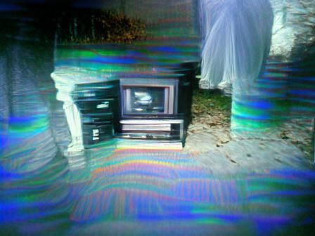 Retro Glitch Art on CRT TV with VHS Effect