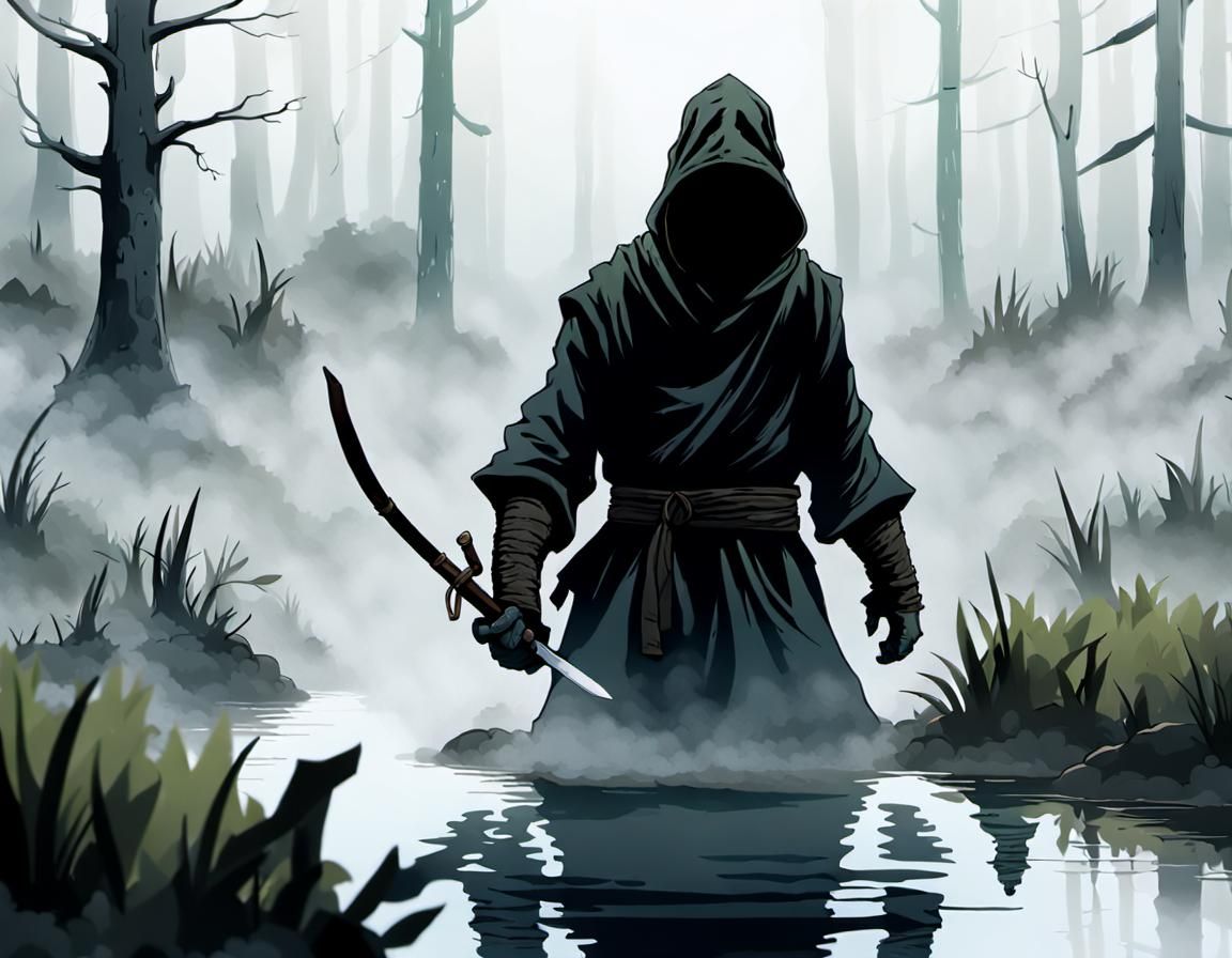 Ninja Emerges from Smoky Bog