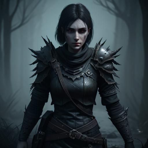 Dark Fantasy Female Character for Horror Game