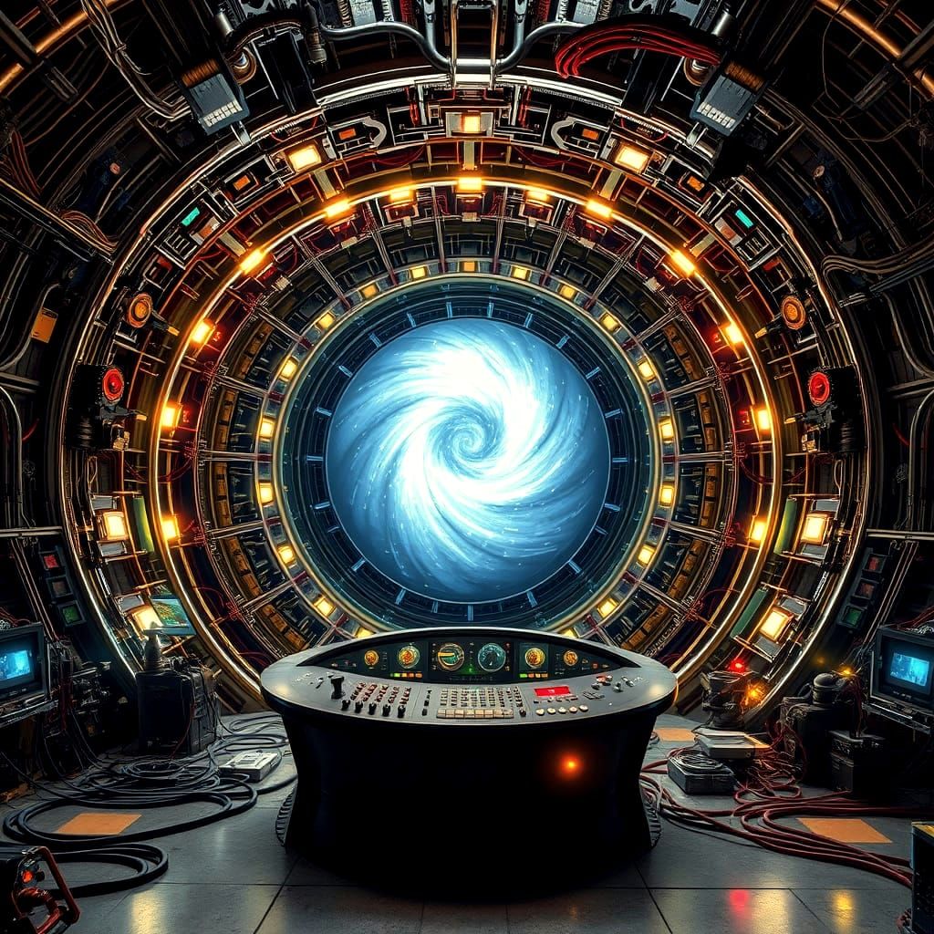 Time Machine Core with Gleaming Chrome Framework