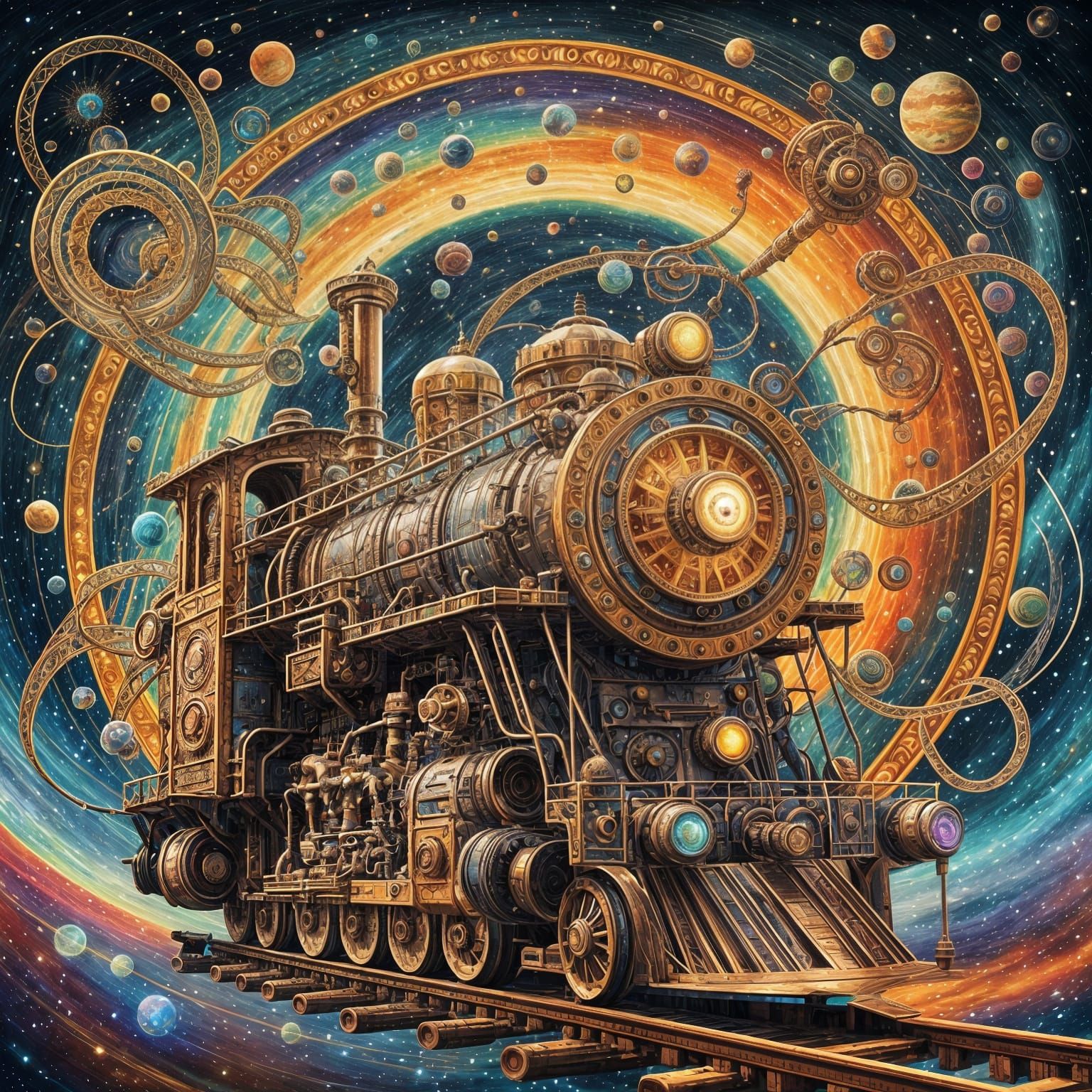 Vibrant Cosmic Tapestry of Galactic Map in Rainbow Hues