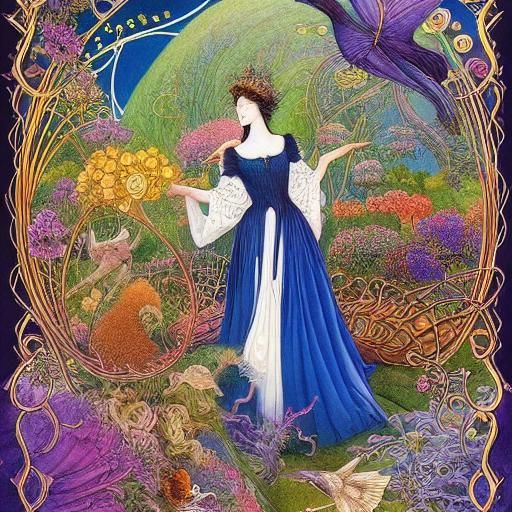 Grace's Magical Flight in Fairytale Landscape