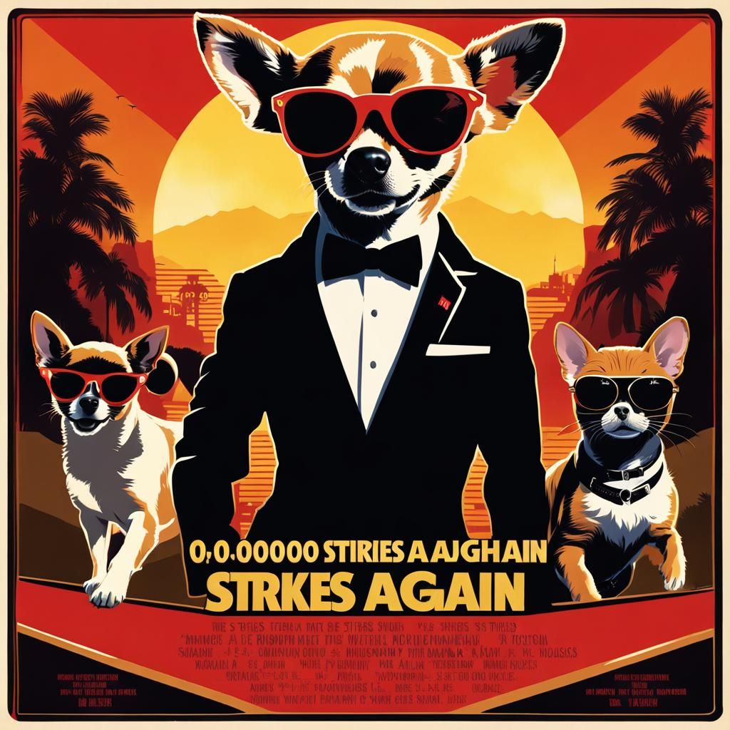 Chihuahua as James Bond in Movie Poster
