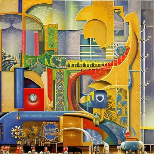 Abstract Fantasy Art with Jewels and Metallic Elements