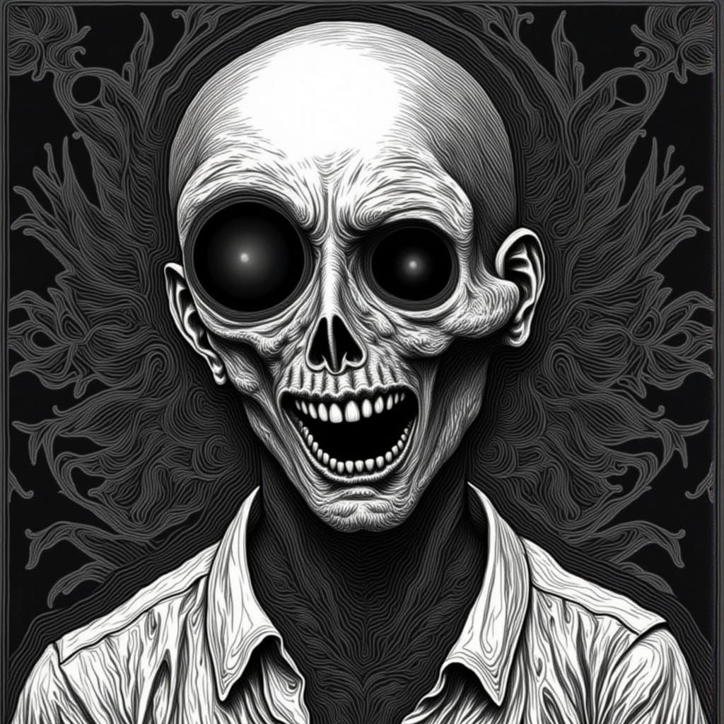 Monochrome Anguish: Graphite and Shadow