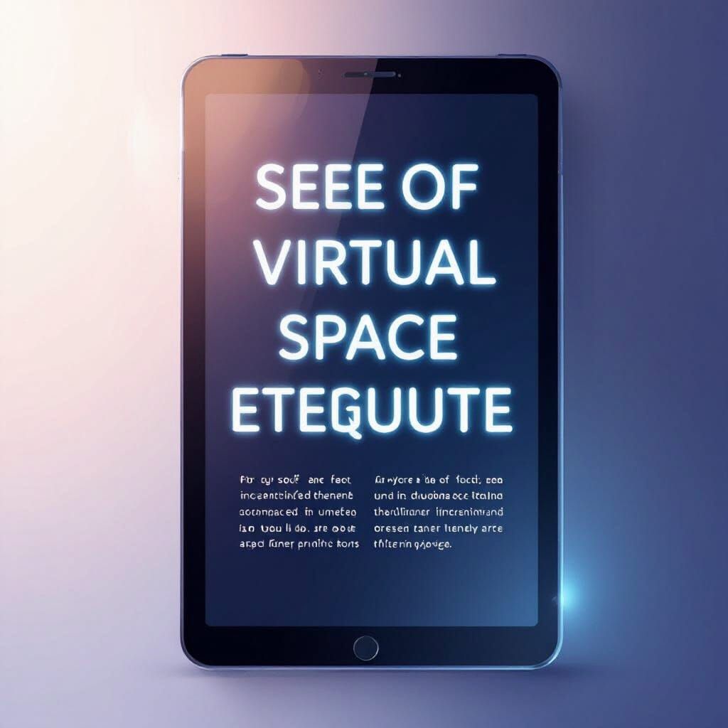 Virtual Space Etiquette Rules Displayed on Digital Tablet