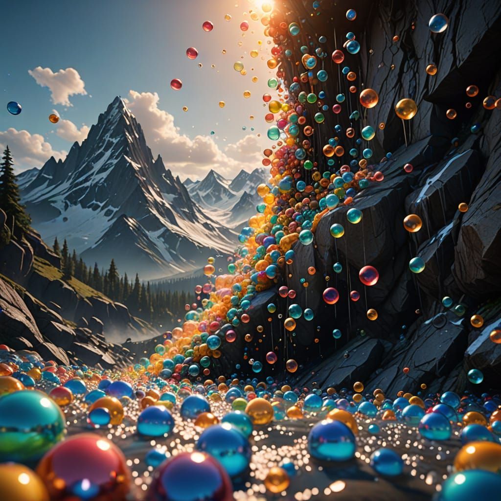 Avalanche of Bubbles: Fantasy Concept Art