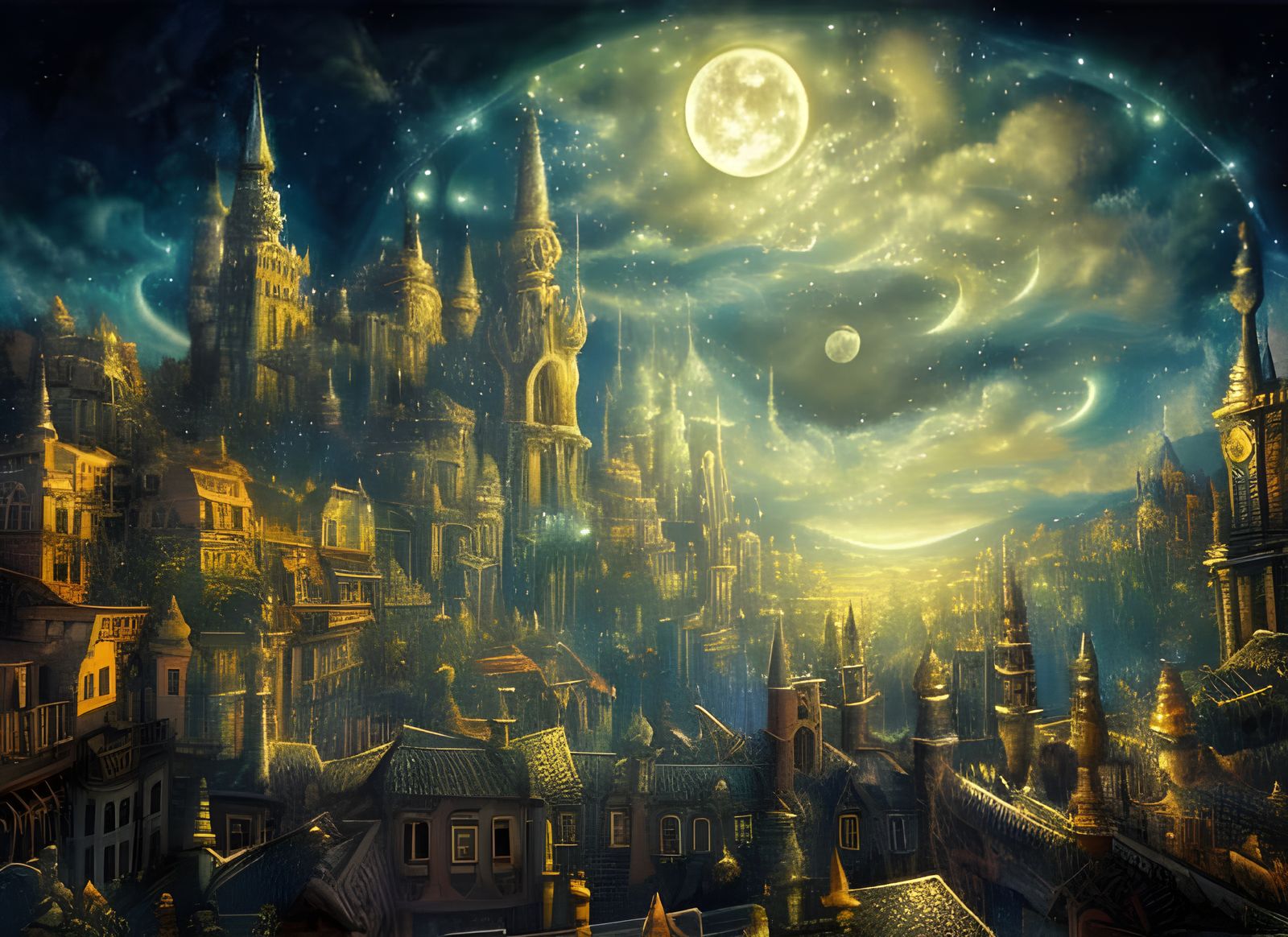 Magic Clock Town Moon: Cell-Shaded Digital Art