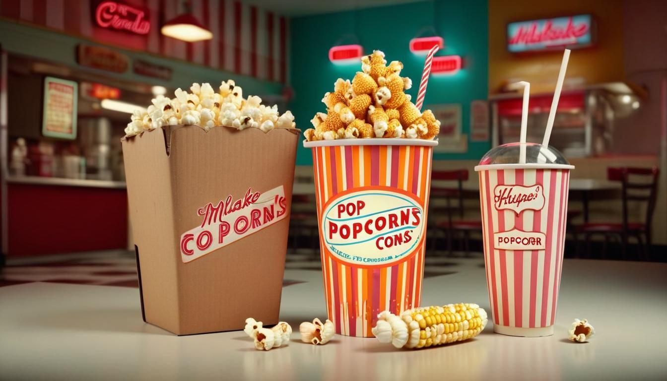 Vintage Ad: Walking Milkshake, Hotdog, and Popcorn