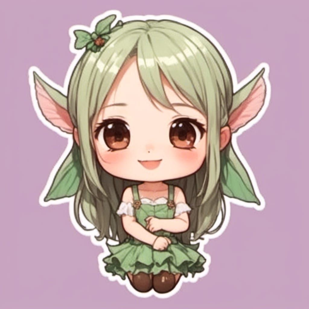 Playful Fairy Girl with a Wink in Anime Style