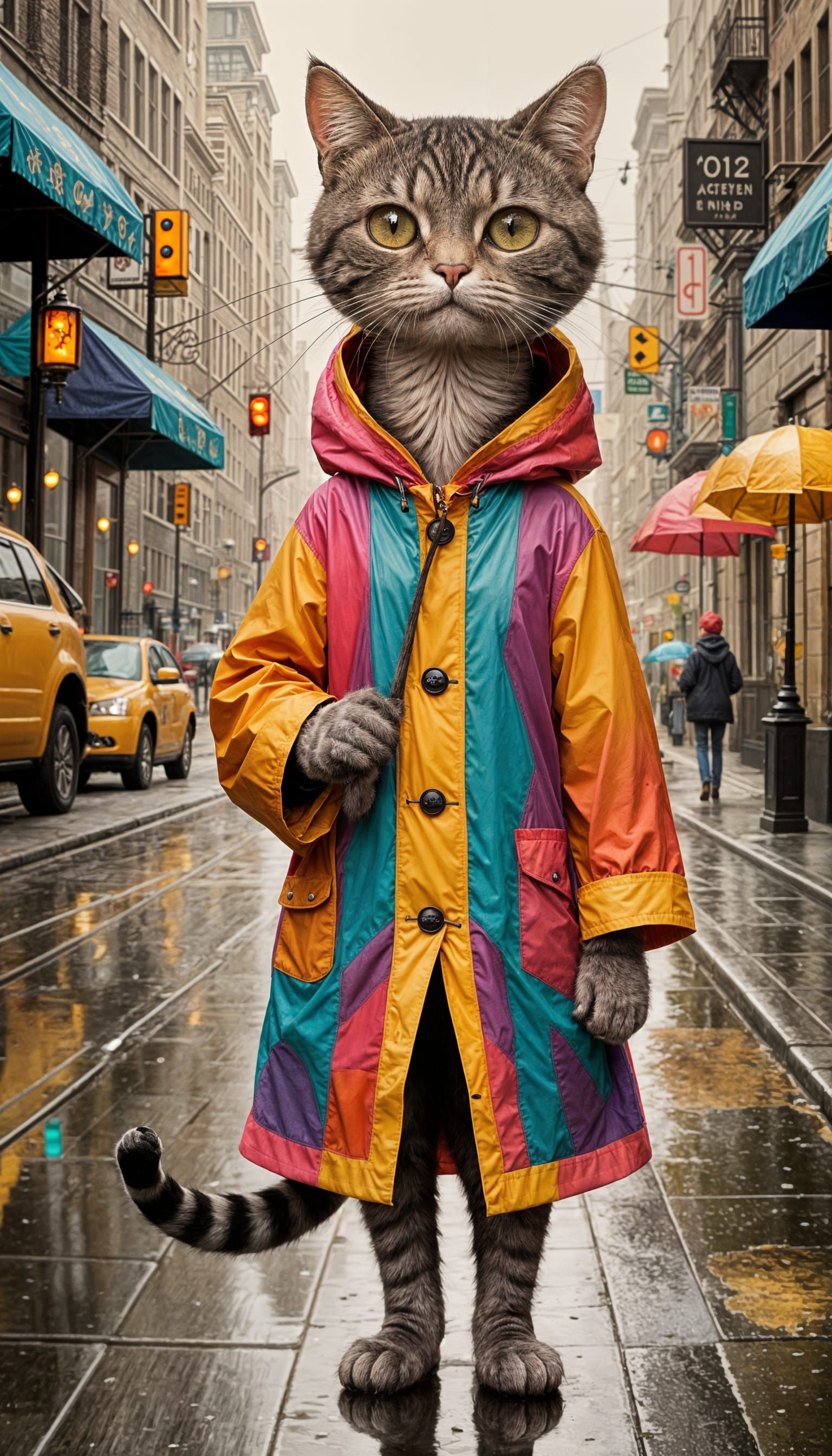 Feline Cab Rider in Mark Ryden Style