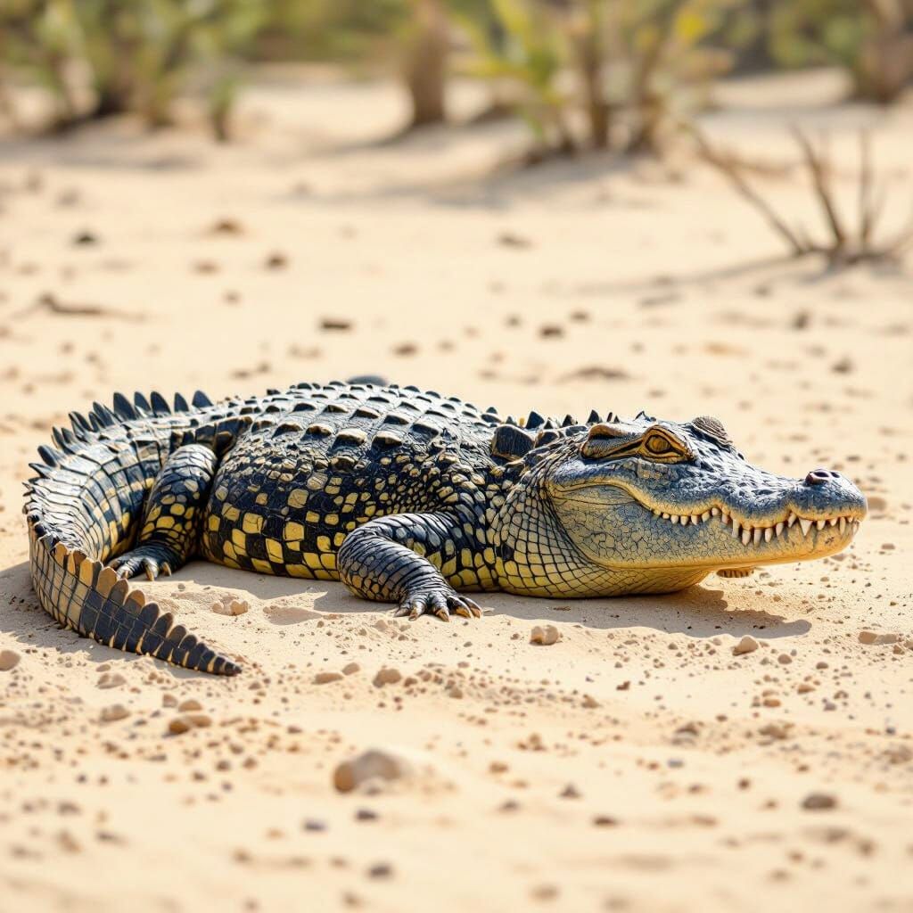 Realistic Crocodile in Natural Habitat