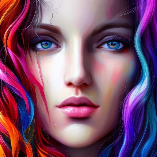 Hyperrealistic Lori Loud Splash Art Portrait