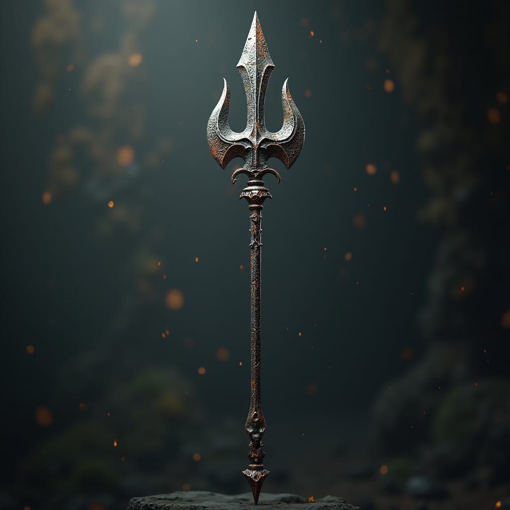 Mystical Iron Spear: Detailed Matte Fantasy Art