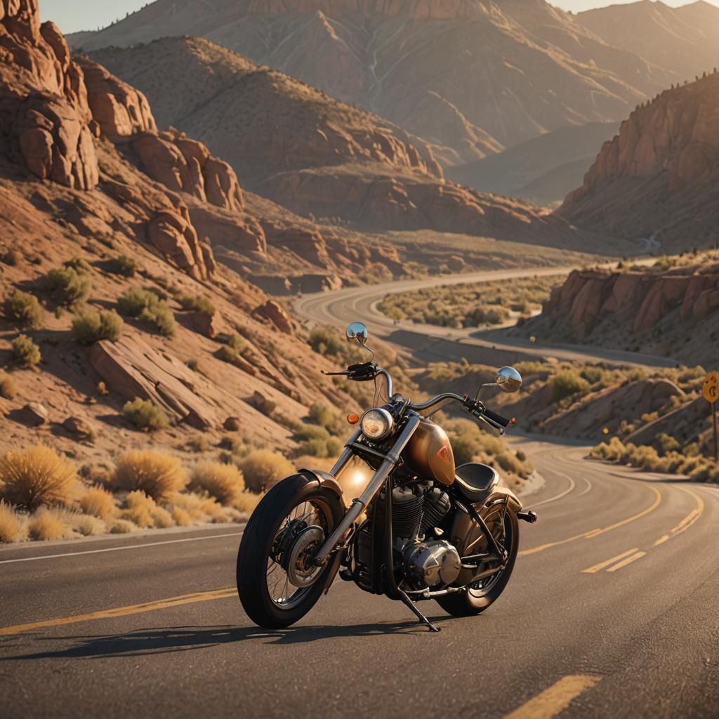 Bobber Bike on Utah Highway: Concept Art