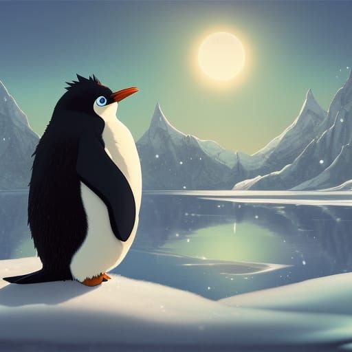 Penguin in Slippers: Studio Ghibli Anime Key Visual