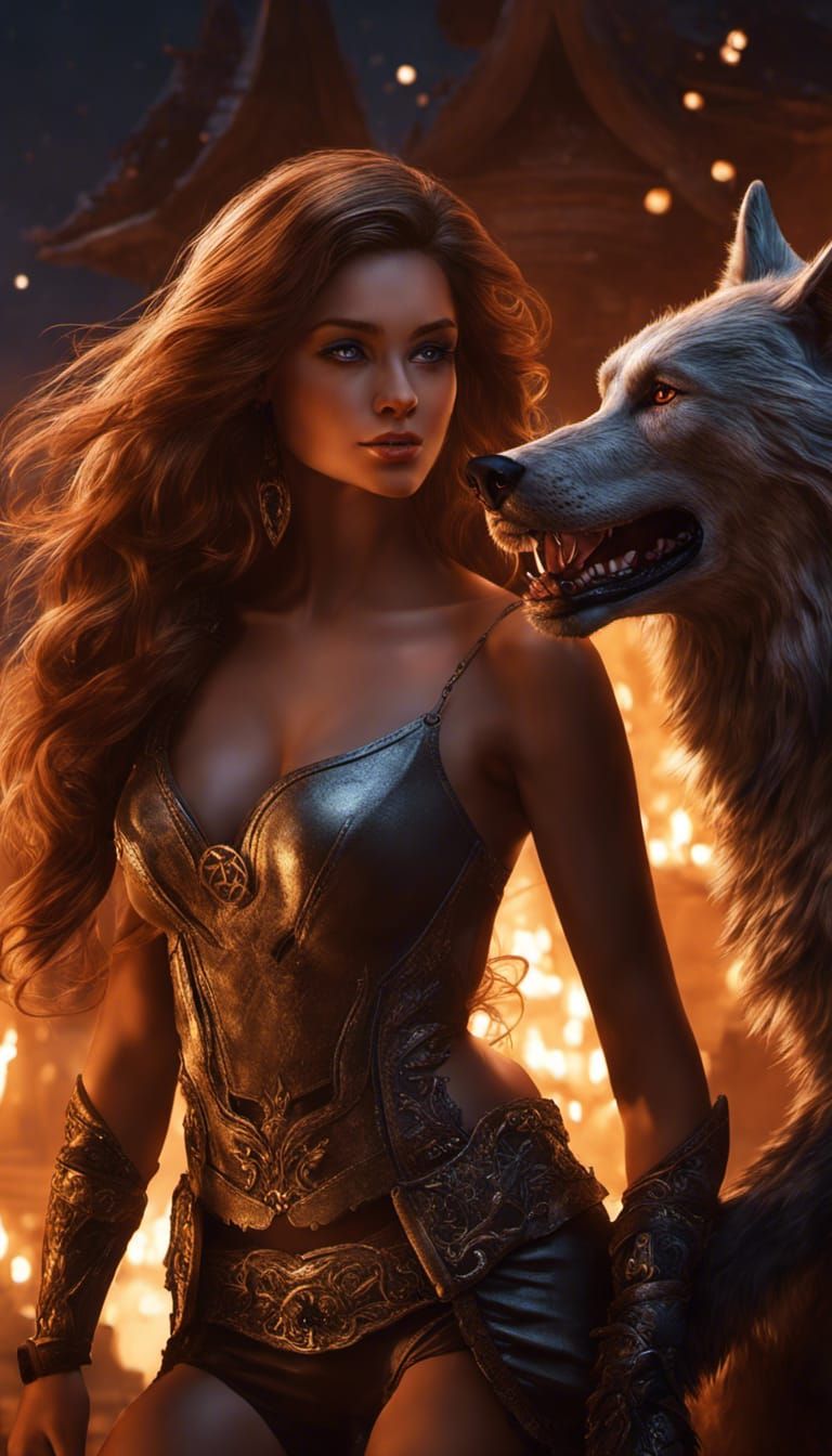 A werewolf and a woman