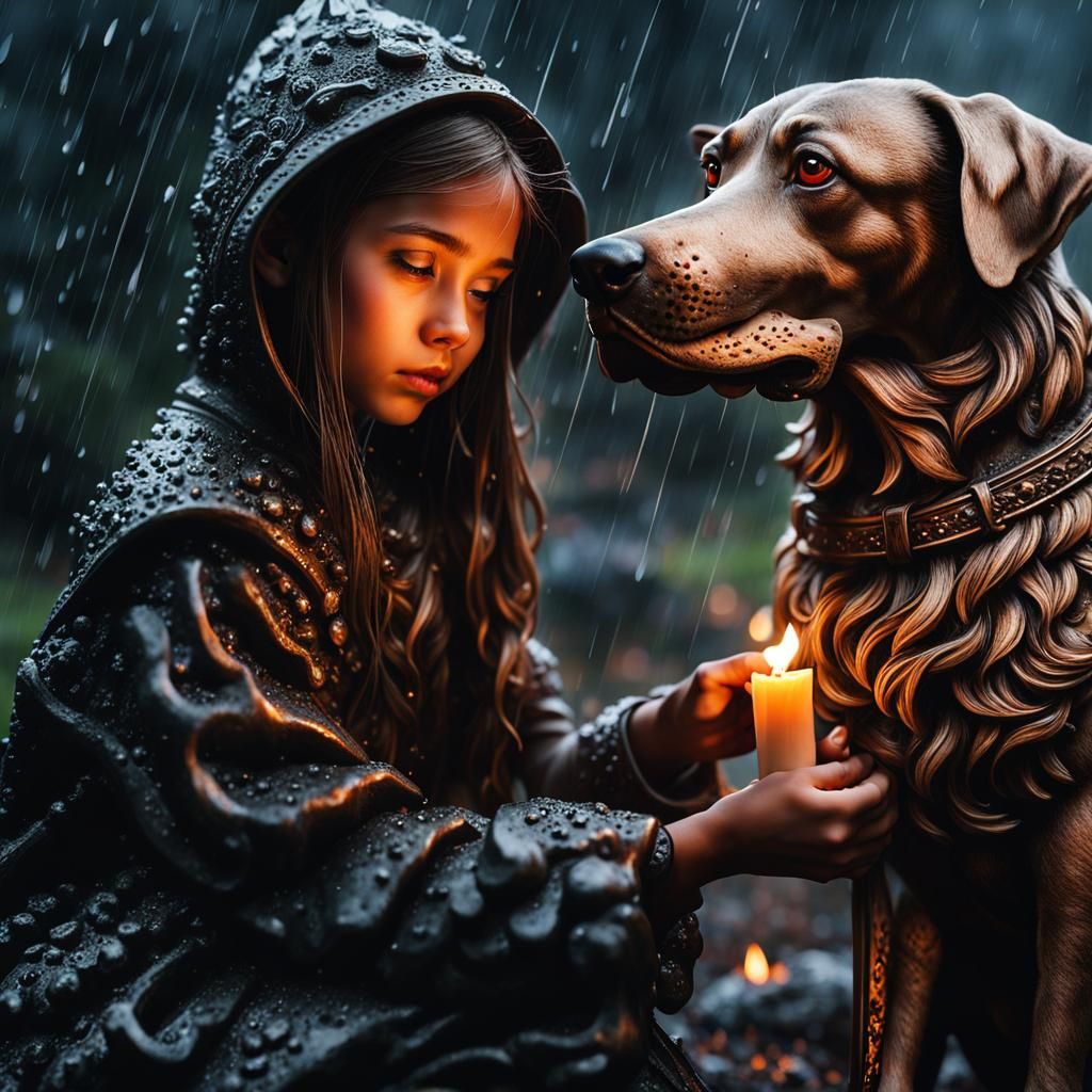 Blind girl and her dog