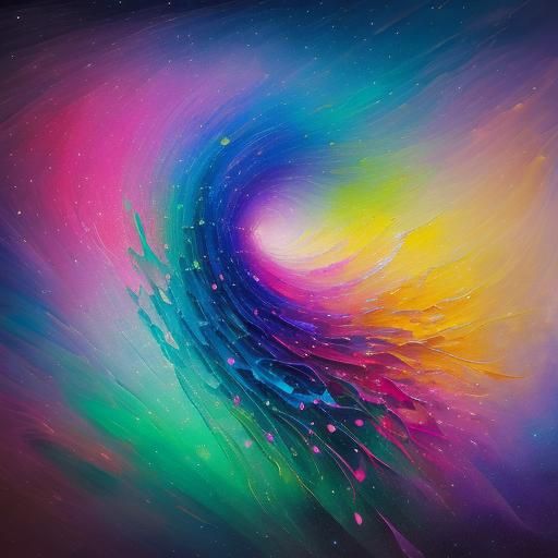 Dreamer Surrounded by Fairy in Neo-Impressionist Style