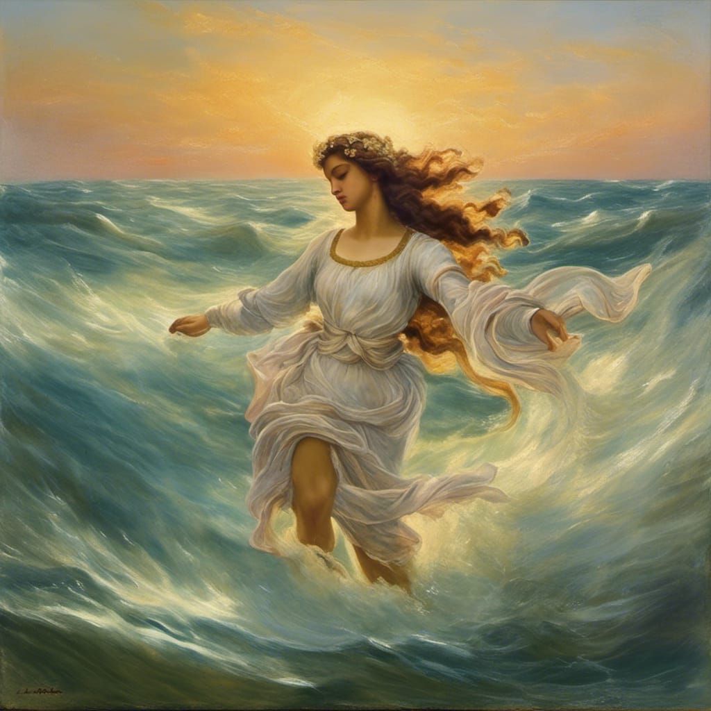 <lora:Persian:1.0> Venus emerging from the sea wavesVenus em...