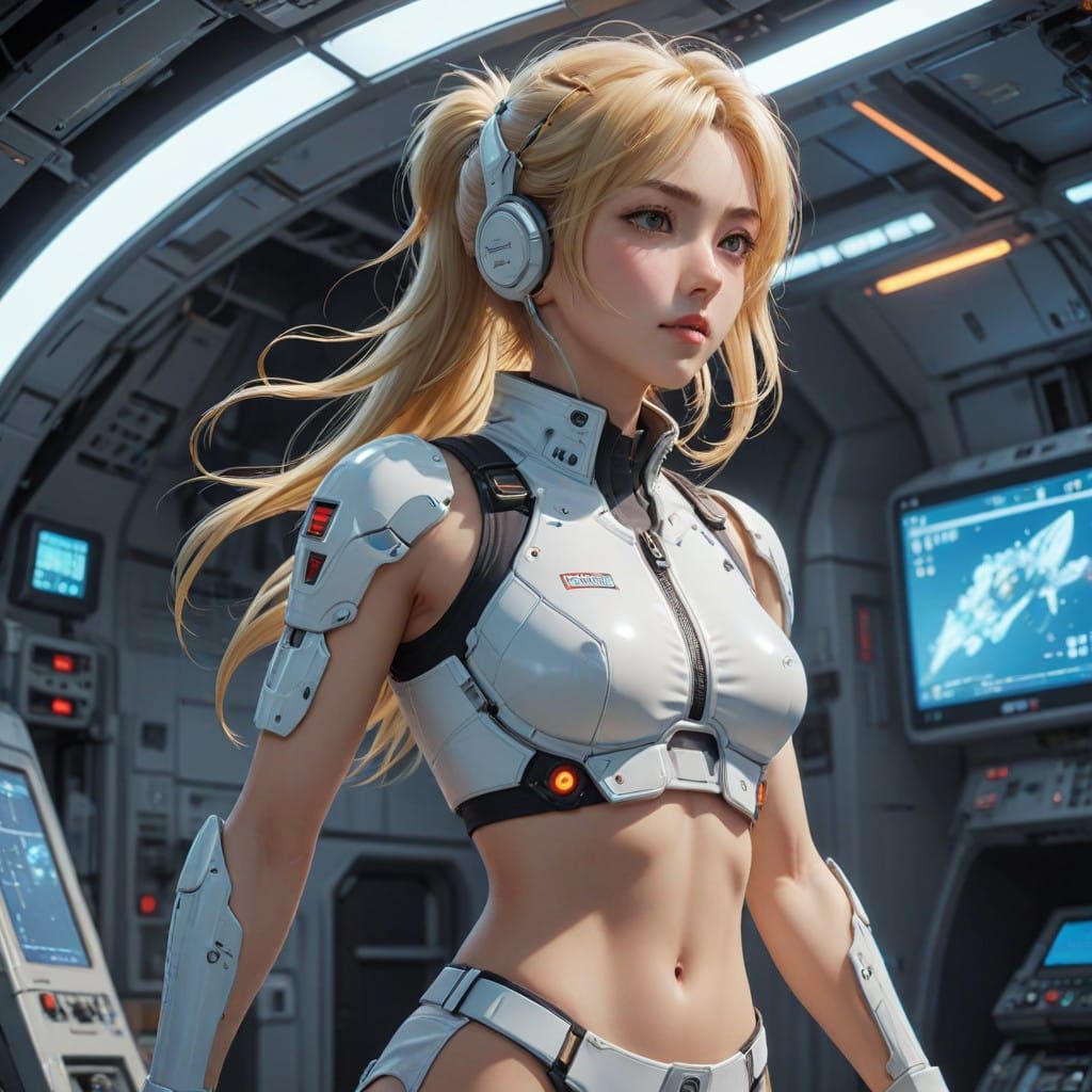 Ethereal Sci-Fi Goddess in Zero Gravity