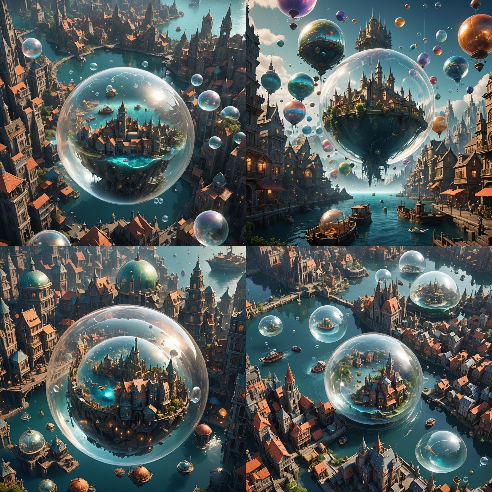 Fantastical Sea City in a Bubble