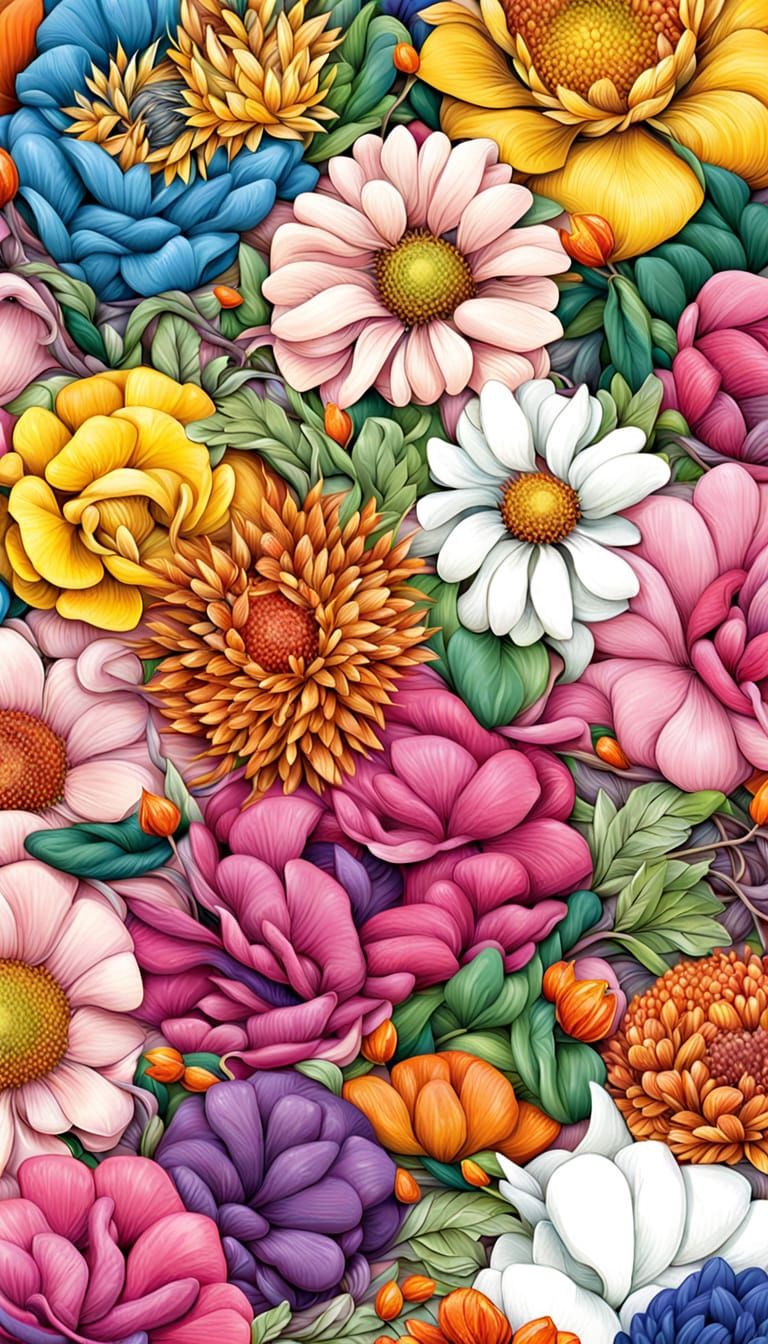 Colorful Abstract Design with Saturated Hues