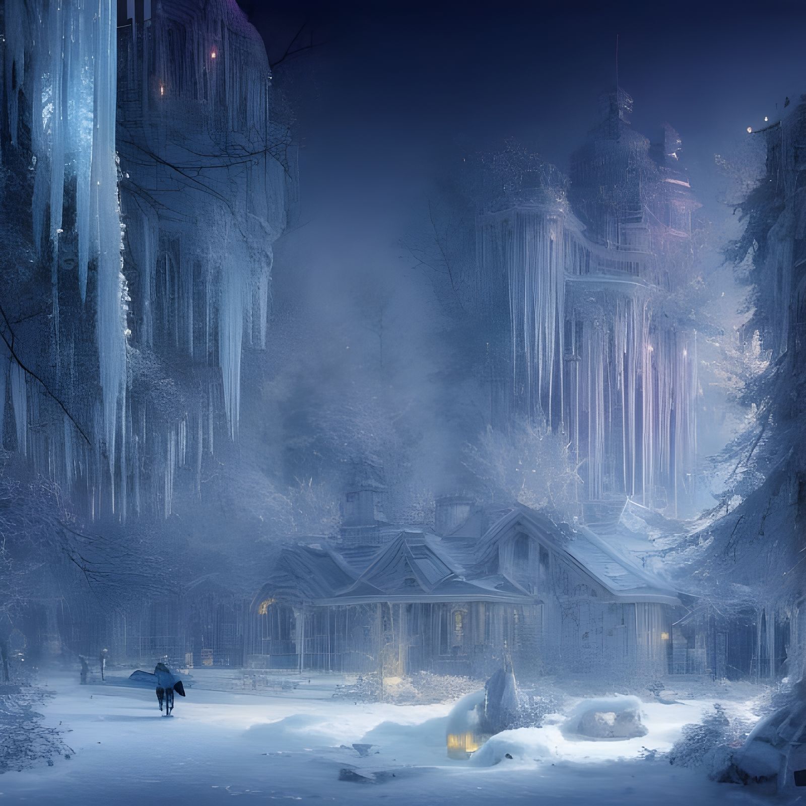 Aurora Illuminates a Sparkling Winter Wonderland